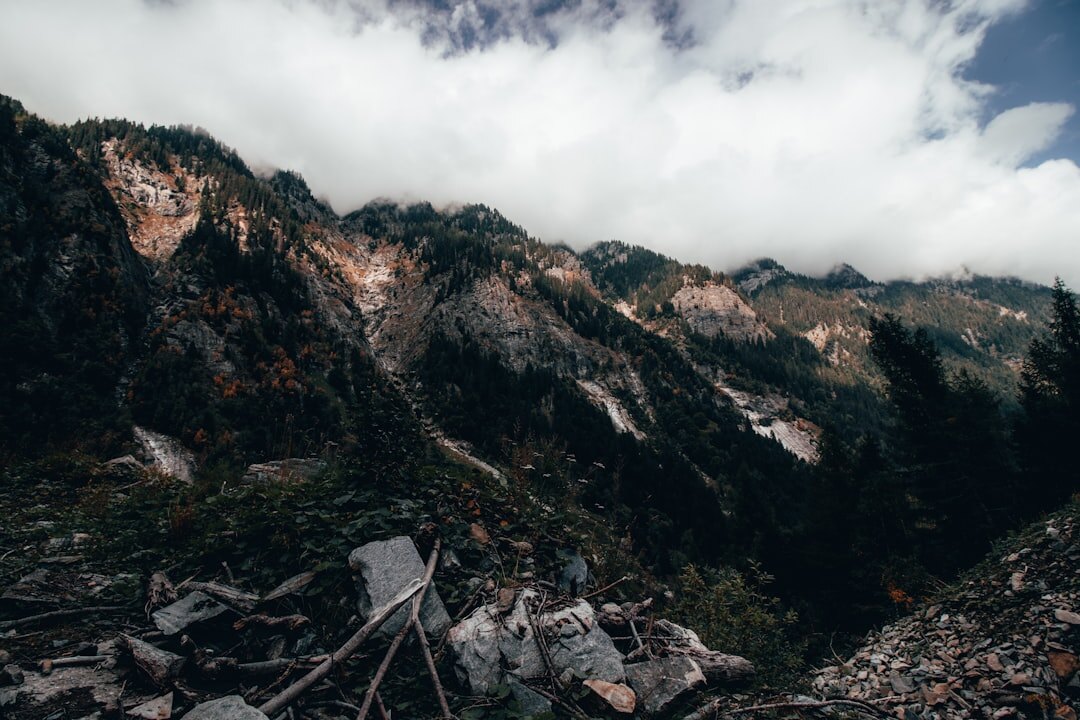 illegal waste dump in mountains