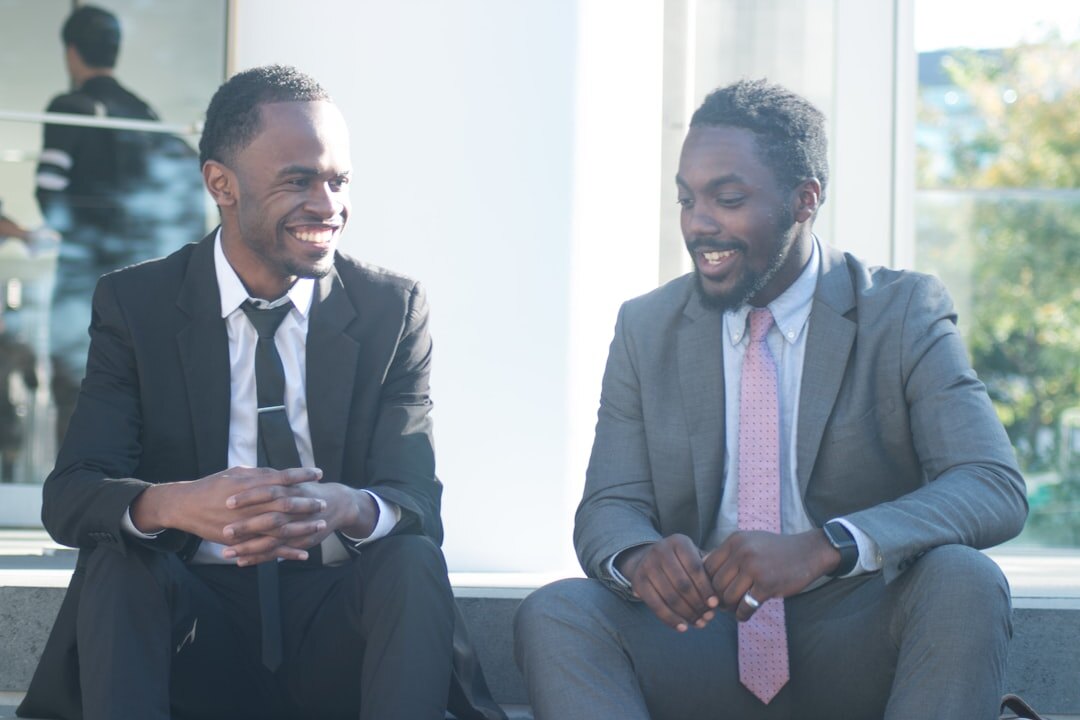 group of businessmen talking